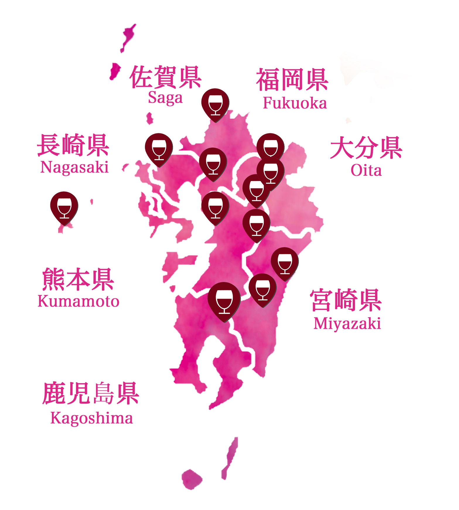 九州地方の地図
